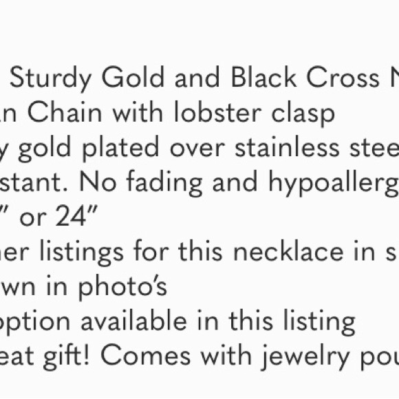Men’s Gold Black Cross Cuban Chain Necklace​ - Picture 5 of 6